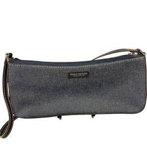 Kate Spade Blue Denim mini bag leather trim 10 x 4 inches